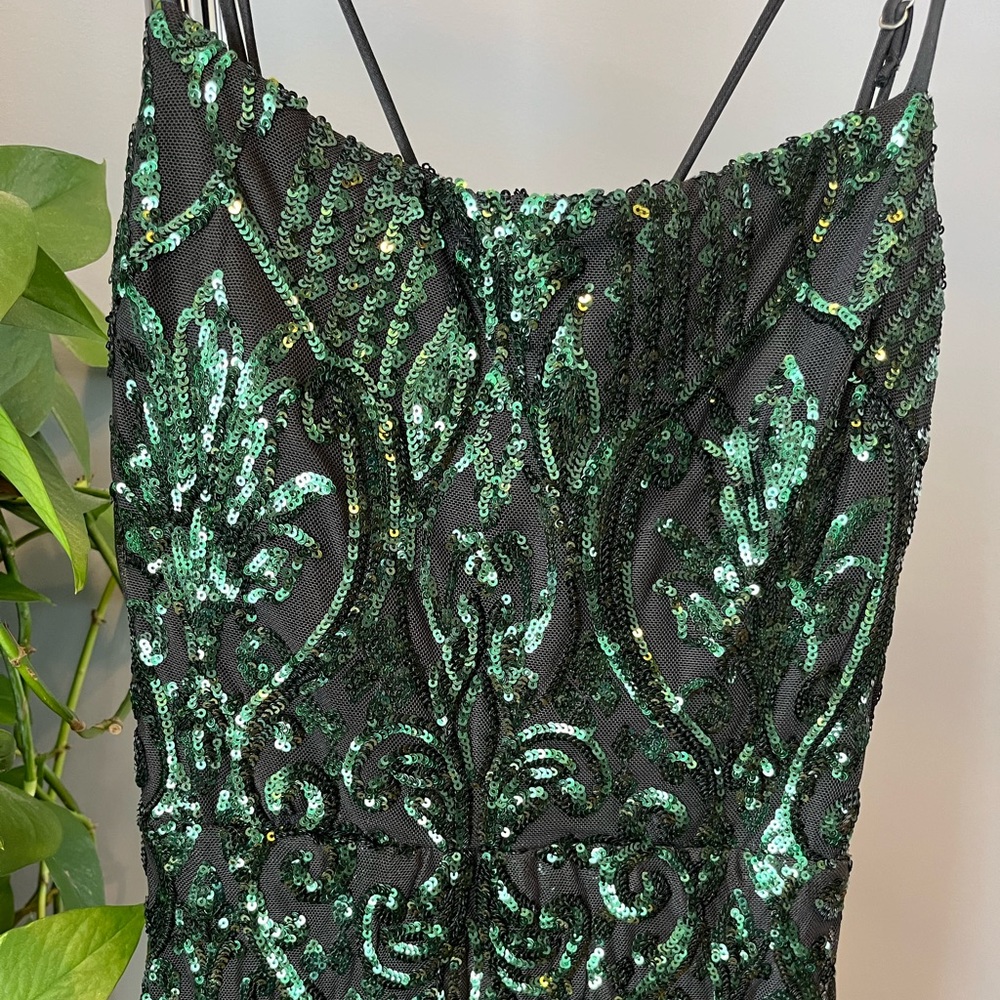 Arabella Hunter Green Sequin Print Dress